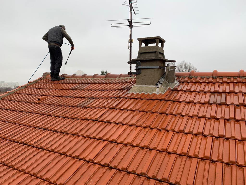 nettoyage d'un toit recouvert de mousse à Clamart (92)